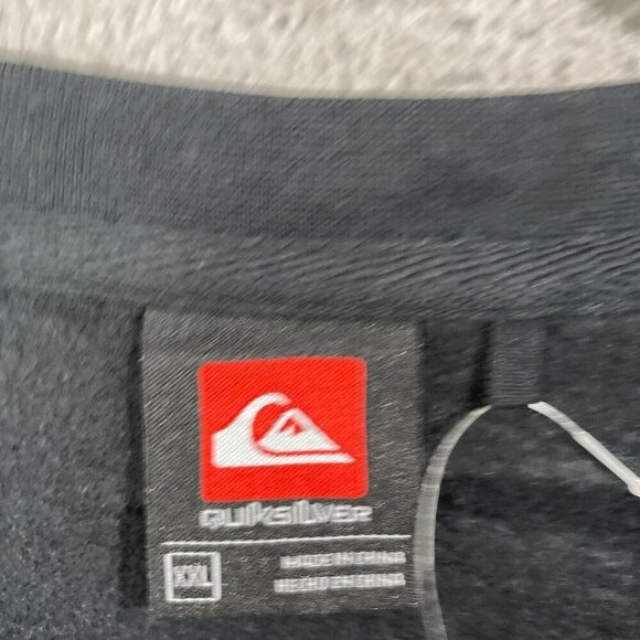 NEW Quiksilver Mens XXL Black Pullover Sweatshirt Cotton/Poly Blend Crewneck - Picture 4 of 7
